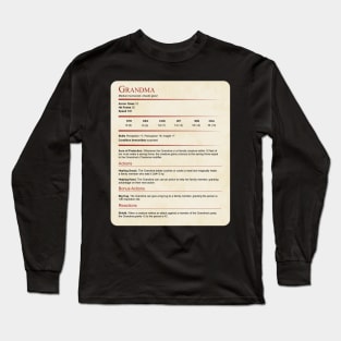 D&d Grandma Statblock Long Sleeve T-Shirt